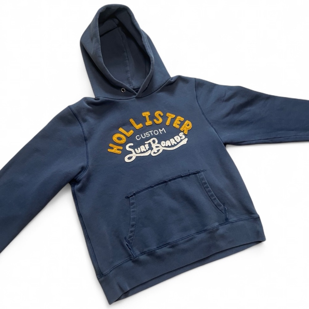 Vintage Y2K Hollister Blue Spell Out Surf Hoodie Size Medium / Large